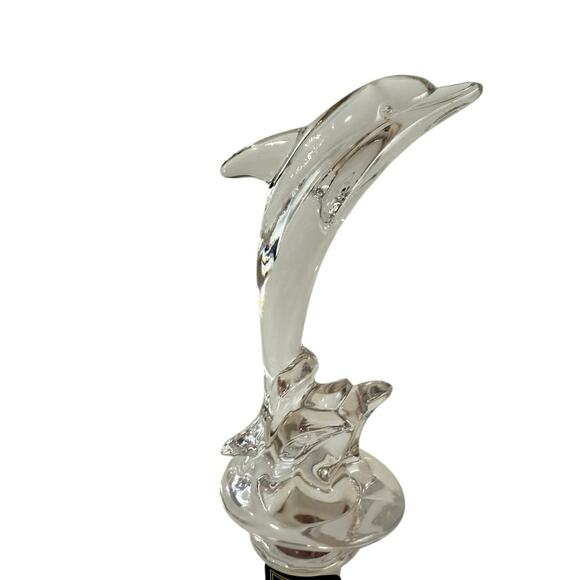 Mikasa 7" Dolphin Wine Bottle Stopper Lead Crystal Made in Austria NWT - Picture 1 of 6